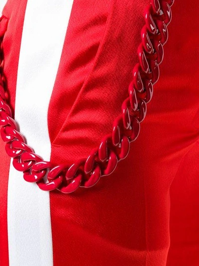 Shop Msgm Chain Trousers In Red
