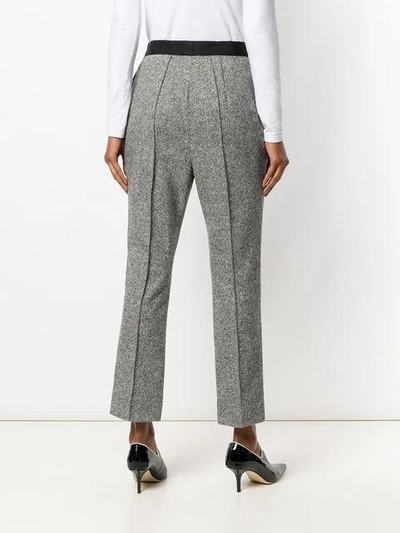 Shop Lanvin Cropped High Waisted Trousers In Black