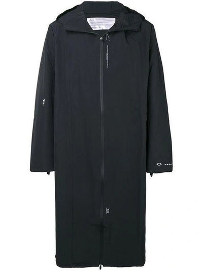 Shop Oakley By Samuel Ross Hooded Long Coat In Black