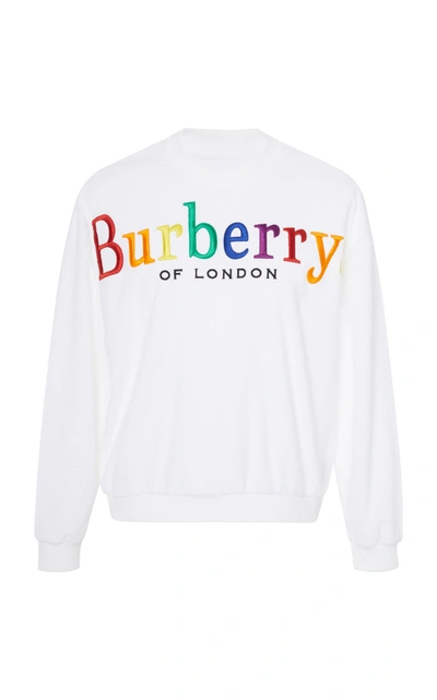 Burberry Rainbow Logo French Terry Sweatshirt In White | ModeSens