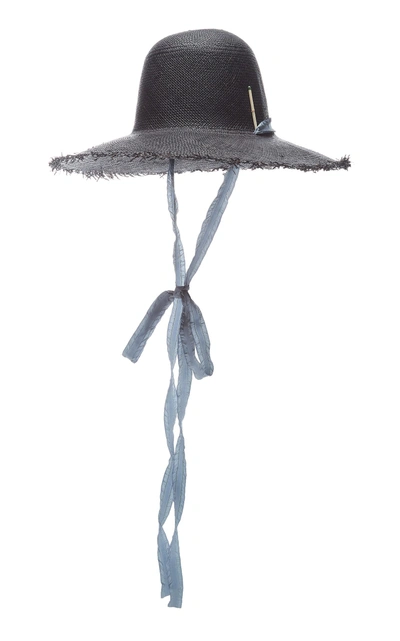 Shop Brock Collection Frayed Straw Sun Hat In Blue
