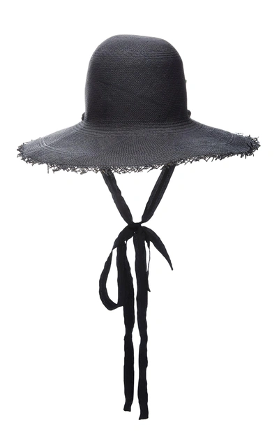 Shop Brock Collection Frayed Straw Sun Hat In Black