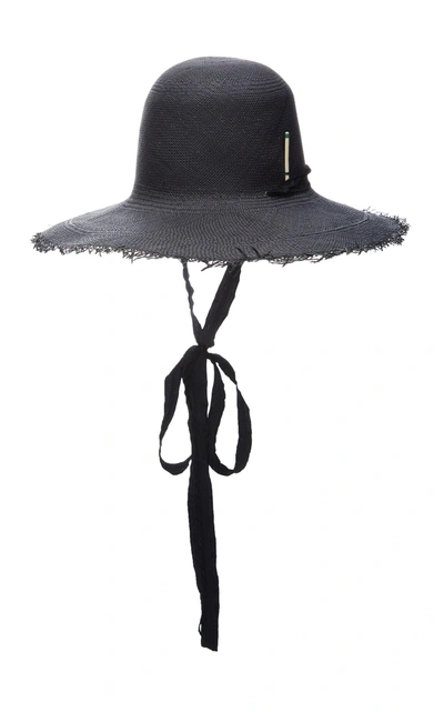 Shop Brock Collection Frayed Straw Sun Hat In Black