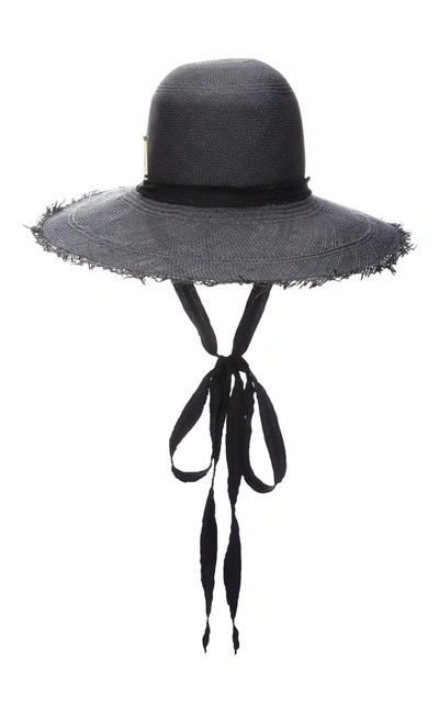 Shop Brock Collection Frayed Straw Sun Hat In Black