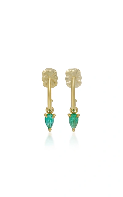 Shop Ila Kinsley 14k Gold And Emerald Hoop Earrings In Green