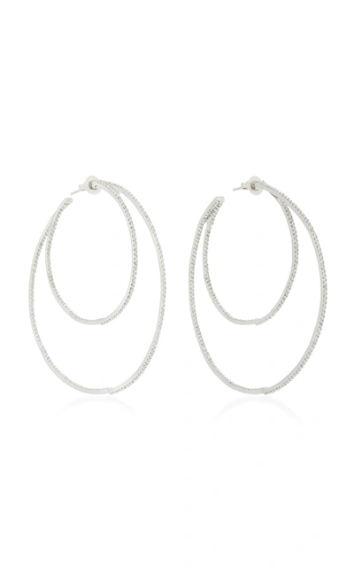 Shop Lynn Ban Jewelry Sterling Silver Diamond Hoop Earrings