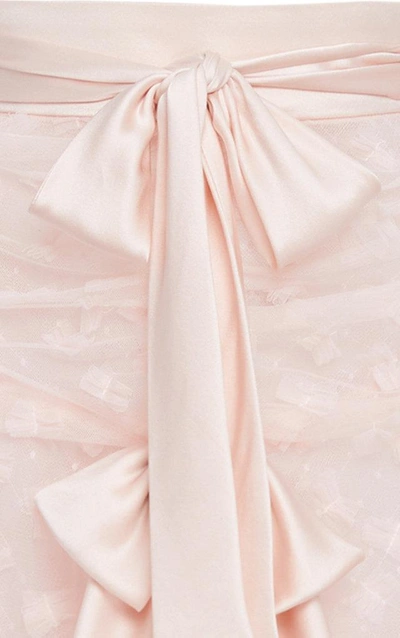 Shop Rodarte Hand-embroidered Tulle Skirt In Pink