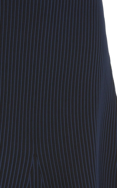Shop Tibi Ribbed-knit Midi Skirt In Black