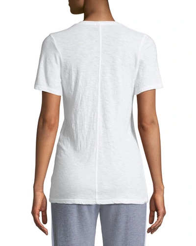 Monrow V-neck Short-sleeve Slub Jersey Tee In White