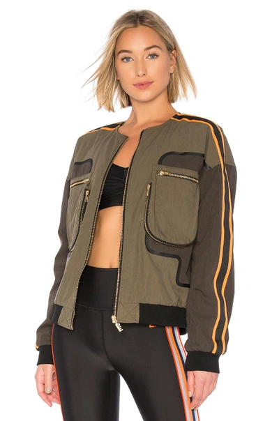 Shop P.e Nation Record Run Jacket In Olive