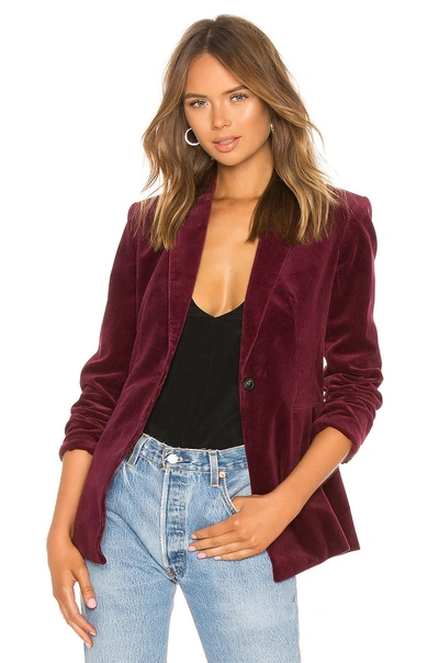 Shop Theory Power Blazer In Deep Mulberry