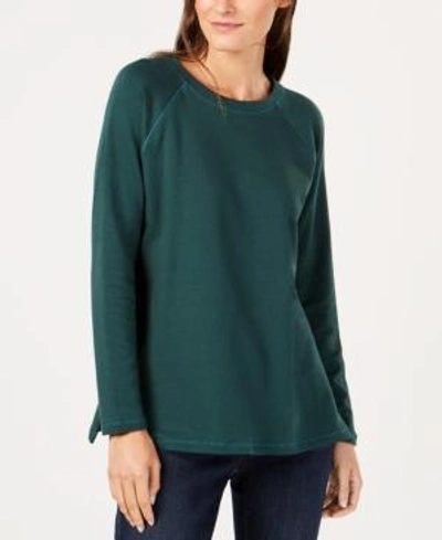 Shop Eileen Fisher Tencel Side-slit Tunic Top, Available In Regular & Petite Sizes In Pine