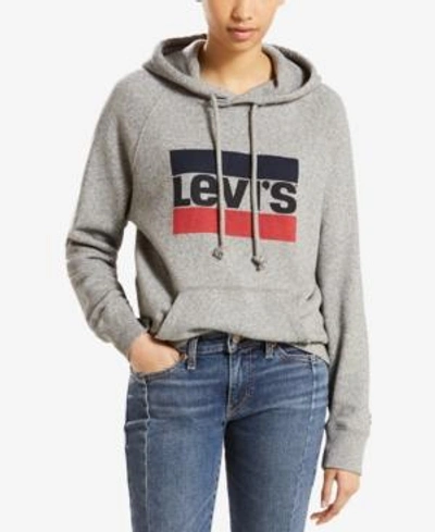 Shop Levi's Cotton Batwing Graphic Hoodie In Black