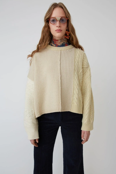 Shop Acne Studios Textured Sweater White/ecru