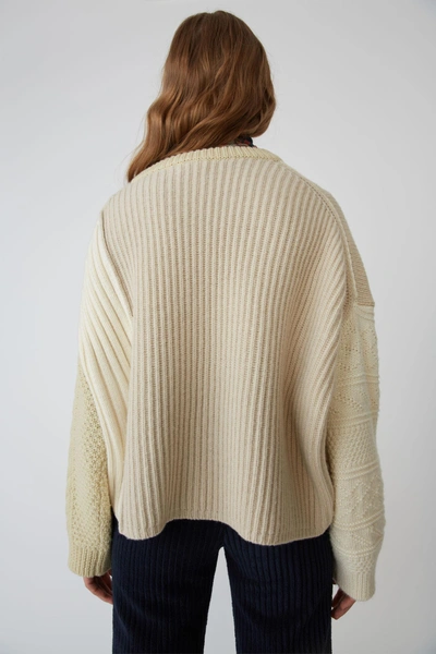 Shop Acne Studios Textured Sweater White/ecru