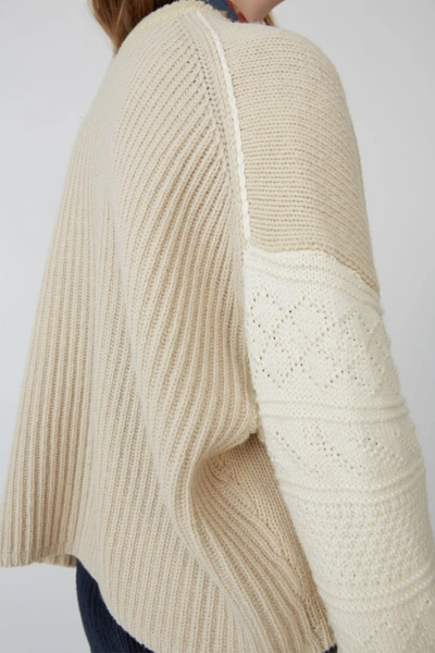 Shop Acne Studios Textured Sweater White/ecru
