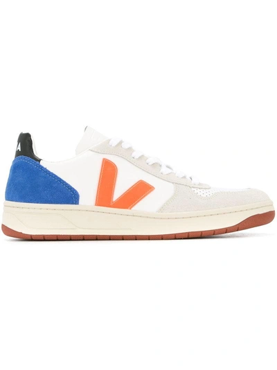 Veja X Bellerose V-10 Bastille Leather Sneakers In White | ModeSens