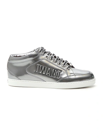 Shop Jimmy Choo Metallic Miami Sneakers In Silver