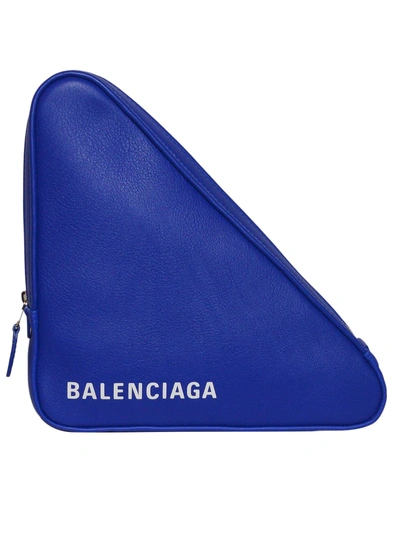 Shop Balenciaga Tri Triangle Clutch Bag In White