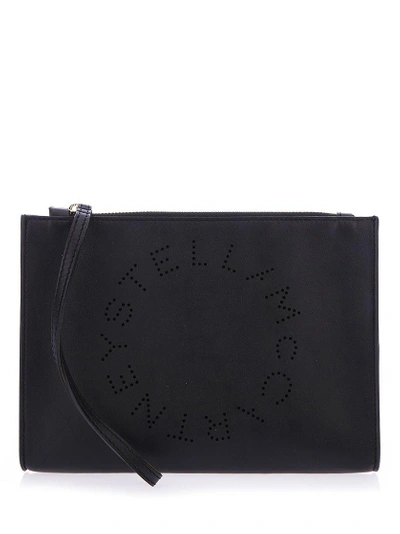 Shop Stella Mccartney Stella Logo Clutch Bag In Black