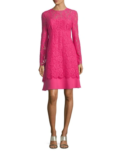 Shop Mikael Aghal Lace Overlay Dress In Nocolor