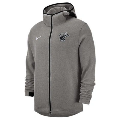 Nike Men s Miami Heat Nba Dri fit Showtime Full zip Hoodie Grey