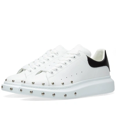 Shop Alexander Mcqueen Wedge Sole Stud Front Sneaker In White