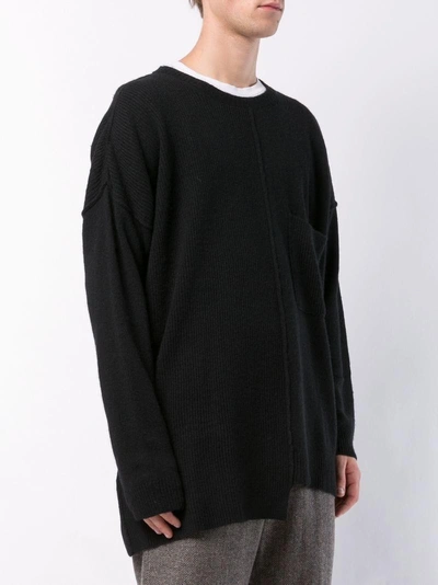 Shop Yohji Yamamoto Asymmetric Sweater In Black