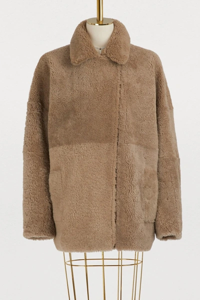 Shop 32 Paradis Sprung Frères Etna Shearling Coat In Light Brown