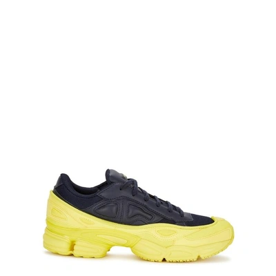 Shop Adidas Originals Adidas X Raf Simons Ozweego Colour-block Leather Trainers In Navy