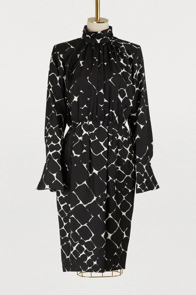 Shop Marc Jacobs Long Sleeved Printed Dress In Ivory Multi