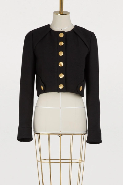 Shop Proenza Schouler Cropped Tailored Jacket In 00200 Black