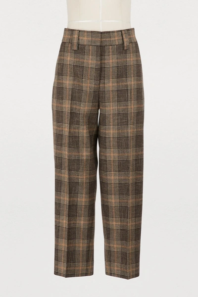 Shop Acne Studios Wool Suit Pants In Brown/beige