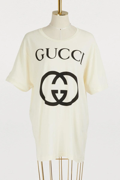 Shop Gucci Logo T-shirt In Ivory
