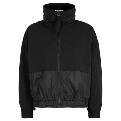 Shop Kenzo Black Hooded Shell Jacket