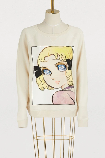 Shop Gucci Manga Girl Sweatshirt In Ivory
