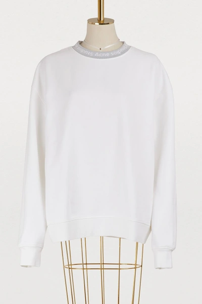Shop Acne Studios Yana Cotton Sweatshirt In Optic White