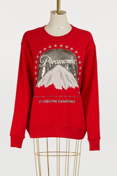 Shop Gucci Paramount Sweatshirt In Red