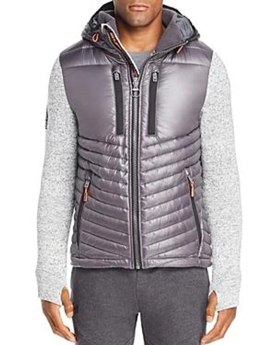 Shop Superdry Storm Hybrid Jacket In Light Gray Grit