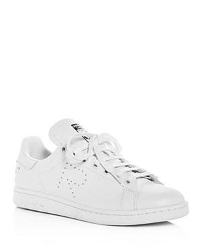 Shop Adidas Originals Raf Simons For Adidas Women's Stan Smith Leather Lace-up Sneakers In White