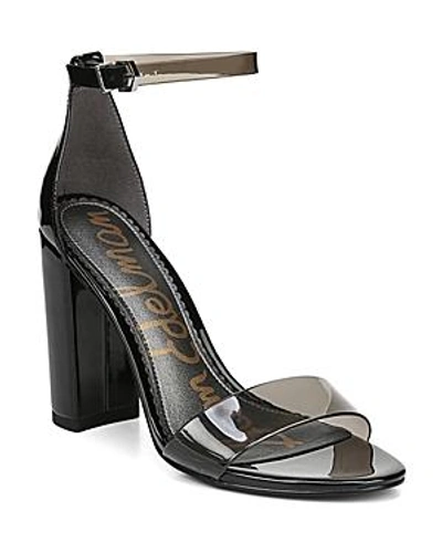 Shop Sam Edelman Women's Yaro Sheer Ankle Strap High-heel Sandals In Smoke/black