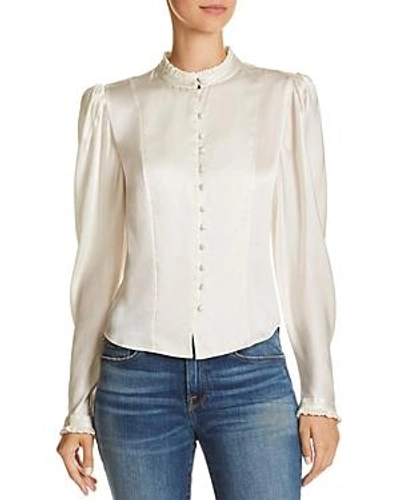 Shop Frame Victorian Silk Blouse In Off White