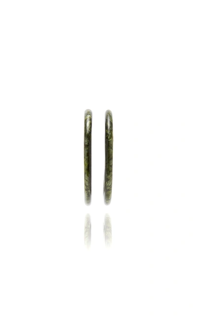 Shop Cult Gaia Geneva Large Tubular Hoop Earring In Green