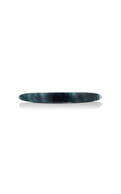 Shop Cult Gaia Set-of-two Marbled Acrylic Barrettes In Blue