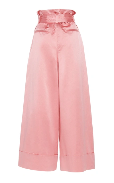 Shop Adam Lippes Wide-leg Duchess Silk Culotte In Pink