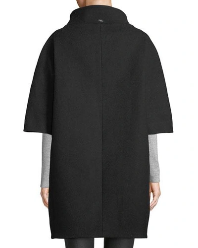 Shop Herno Top Coat W/ Padded Underlay & Zip-out Sleeves In Black