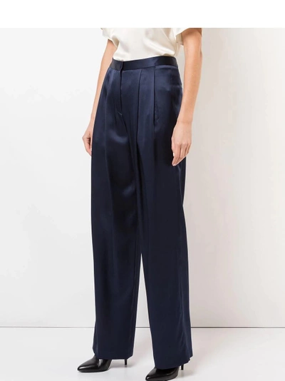 Shop Adam Lippes Silk Pleated Trousers