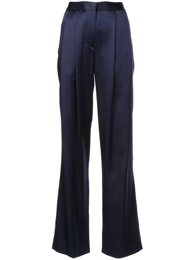 Shop Adam Lippes Silk Pleated Trousers