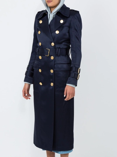 Shop Balmain Double Breasted Trench Coat