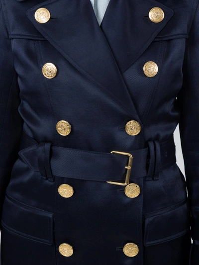 Shop Balmain Double Breasted Trench Coat